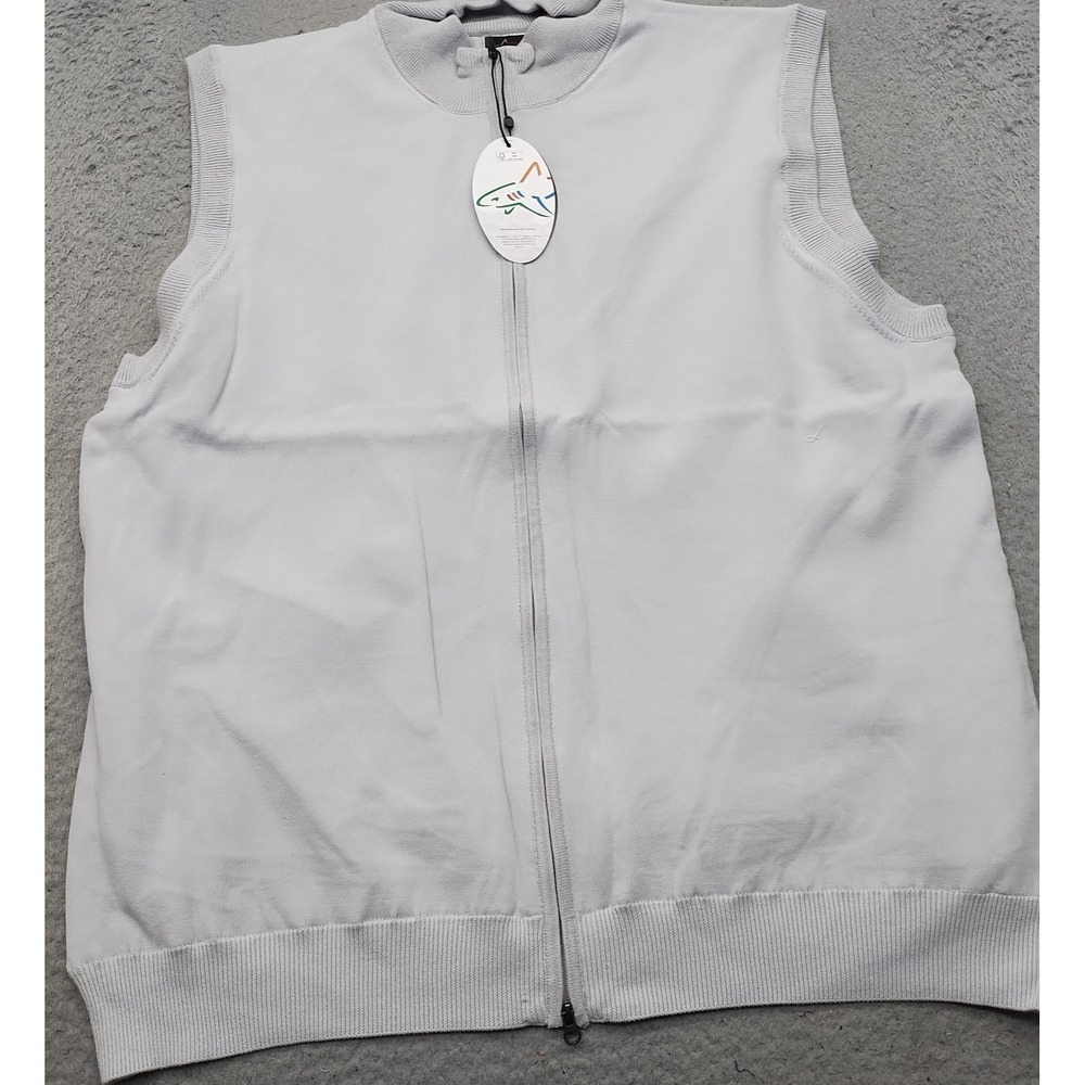 Greg Norman Golf Full Zip Vest Mens XL Gray Weather Knit Performance G7F20V135
